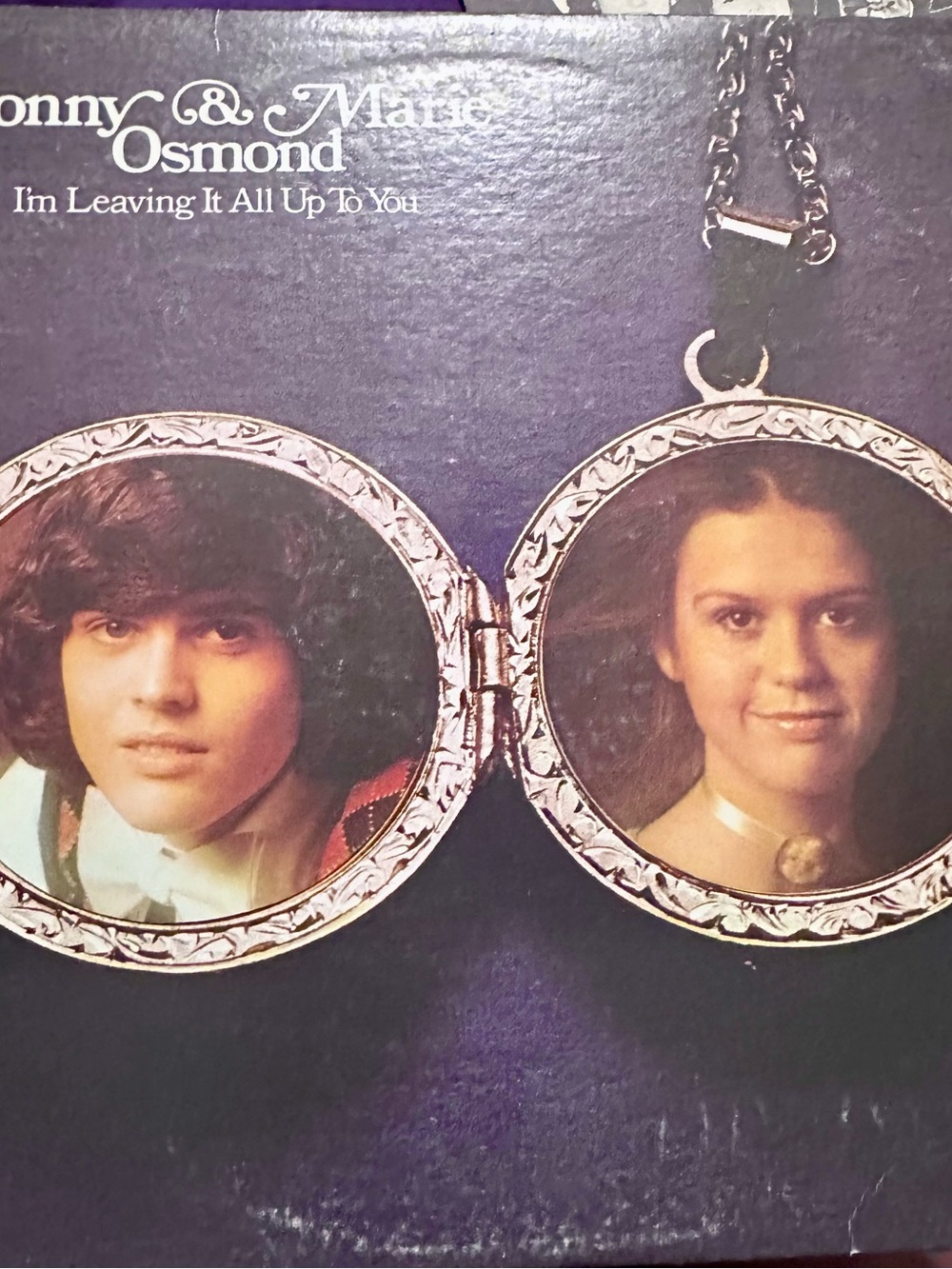 Donny & Marie Osmond Locket Album Cover - Purple